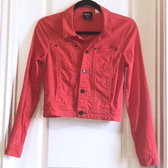 BDG Jackets & Blazers - BDG Denim Jean Jacket Coral Orange Small